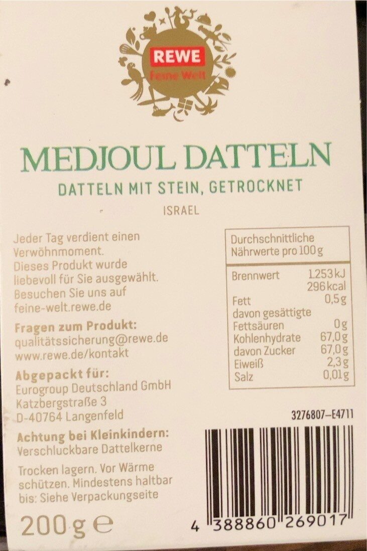 Medjoul Datteln Medium süße Spezialität 900g Süßware Snack