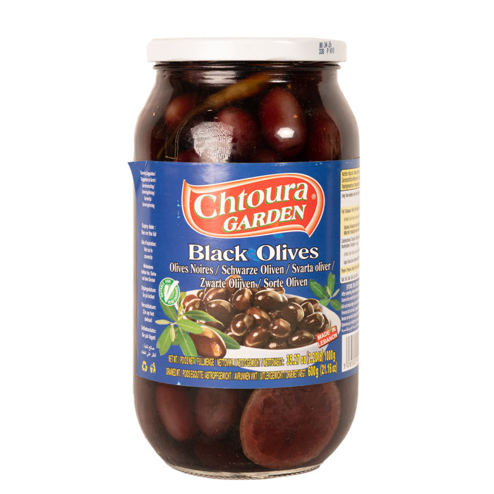 Chtoura Black Olives eingelegte Oliven-Spezialität 600g Vorrat