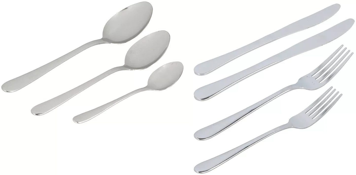 Alpina Besteck Set 42-Teilig,Messer,Löffel,Gabel,Teelöffel,Dessertmesser