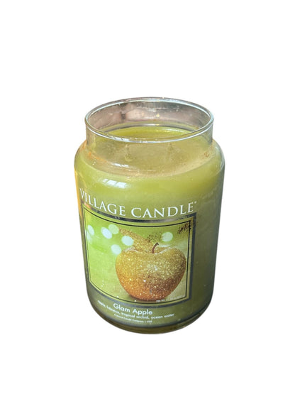 Village Candle Glam Apfel Duftkerze Glas 602g – Brenndauer 105 Std – Duftkerze