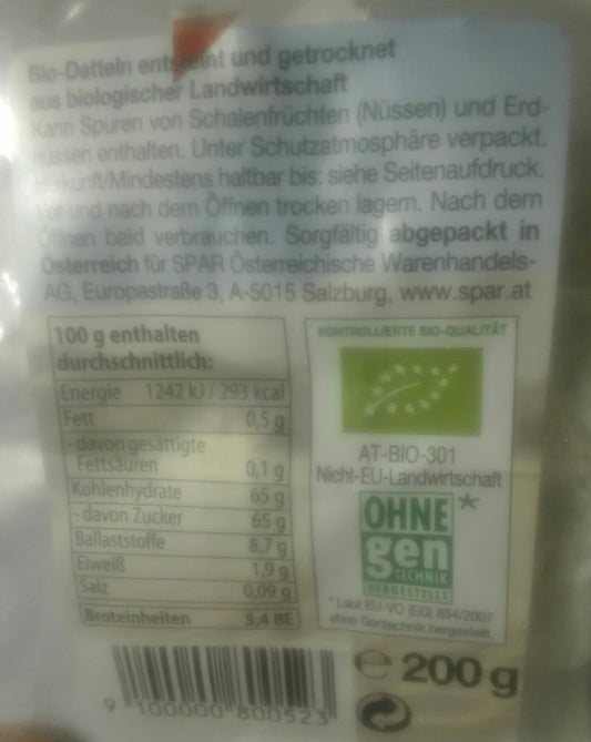 Datteln Gemahlen 1 Stk Trockenfrucht Snack