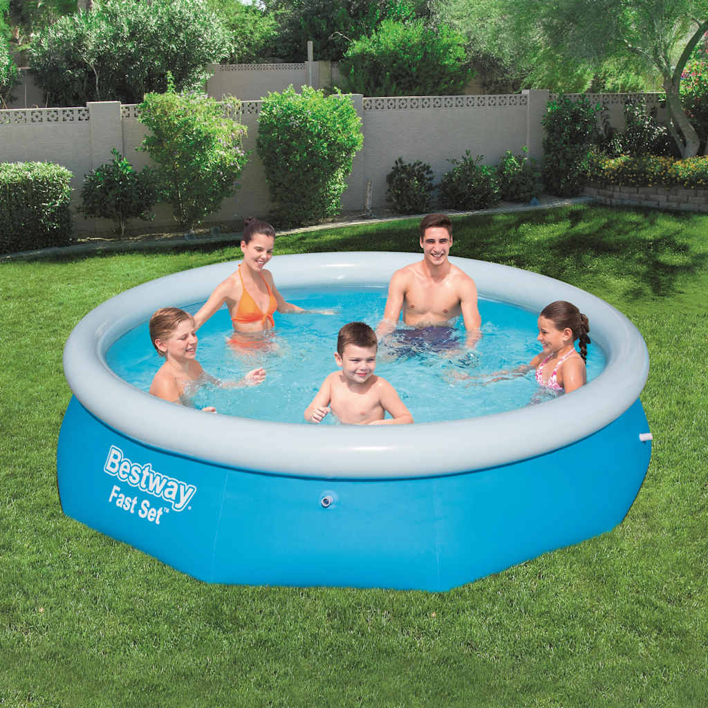 JUNG Vida Bestway Fast Set Aufblasbarer Swimmingpool Rund 305x76 cm 57266
