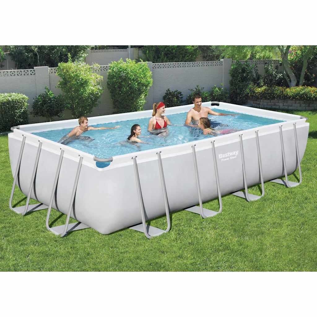 JUNG Vida Bestway Power Steel Swimmingpool-Set Rechteckig 549x274x122 cm