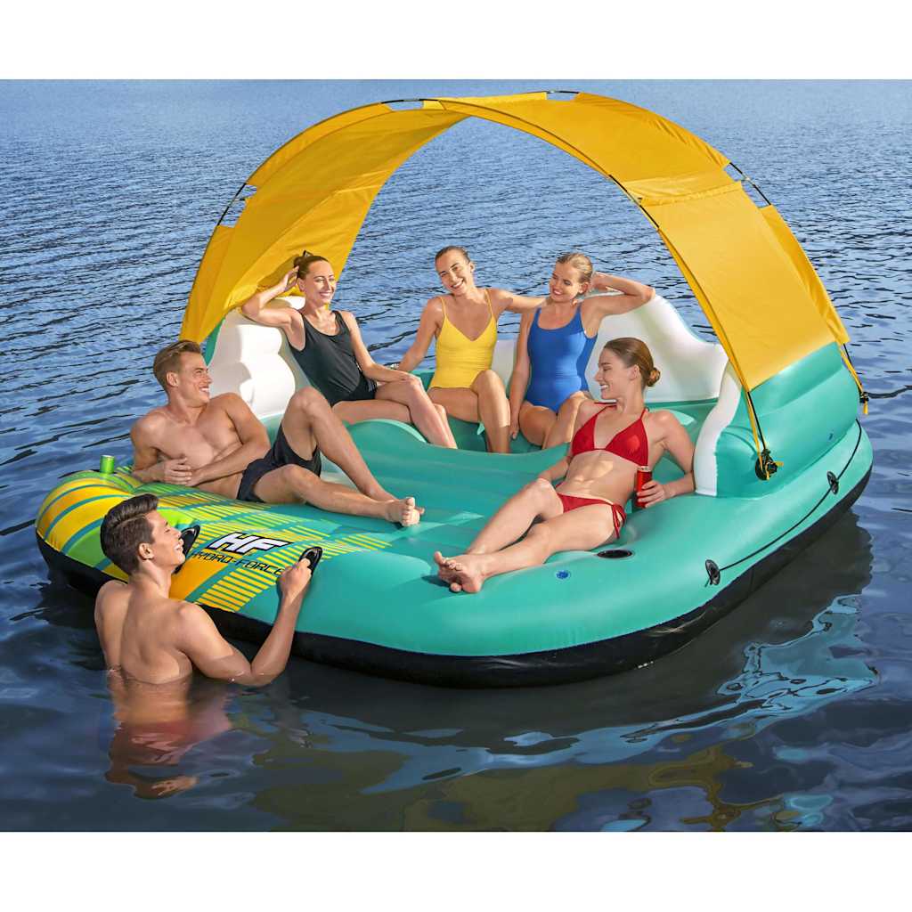 JUNG Vida Bestway Aufblasbare Badeinsel für 5 Personen Sunny Lounge 291x265x83cm