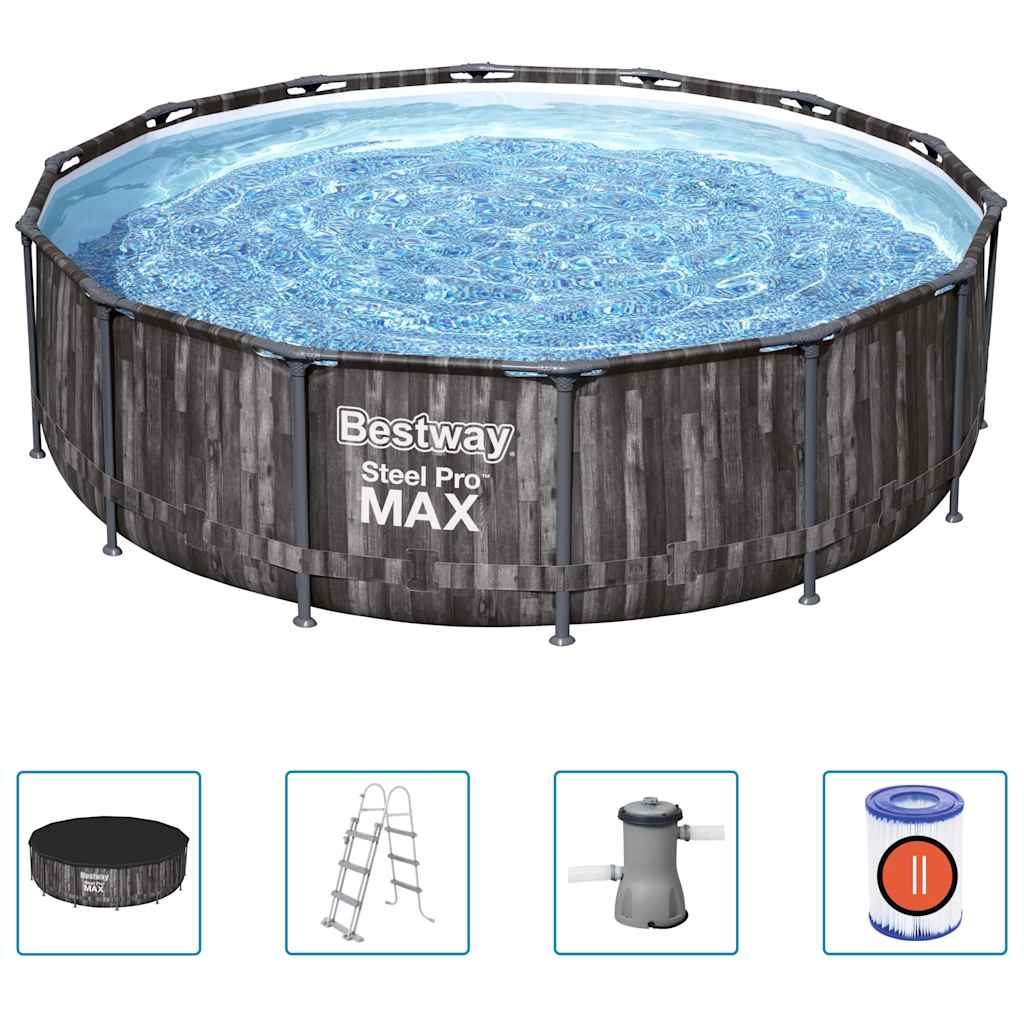 JUNG Vida Bestway Steel Pro MAX Swimmingpool-Set Rund 427x107 cm