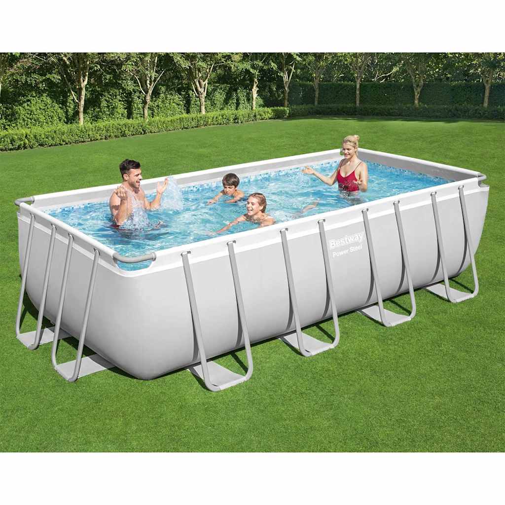 JUNG Vida Bestway Power Steel Swimmingpool-Set Rechteckig 488x244x122 cm