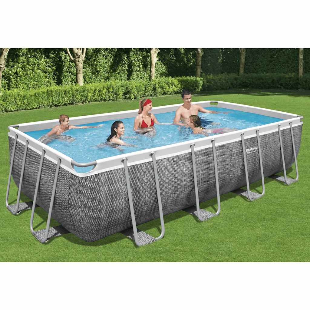JUNG Vida Bestway Power Steel Swimmingpool-Set Rechteckig 549x274x122 cm