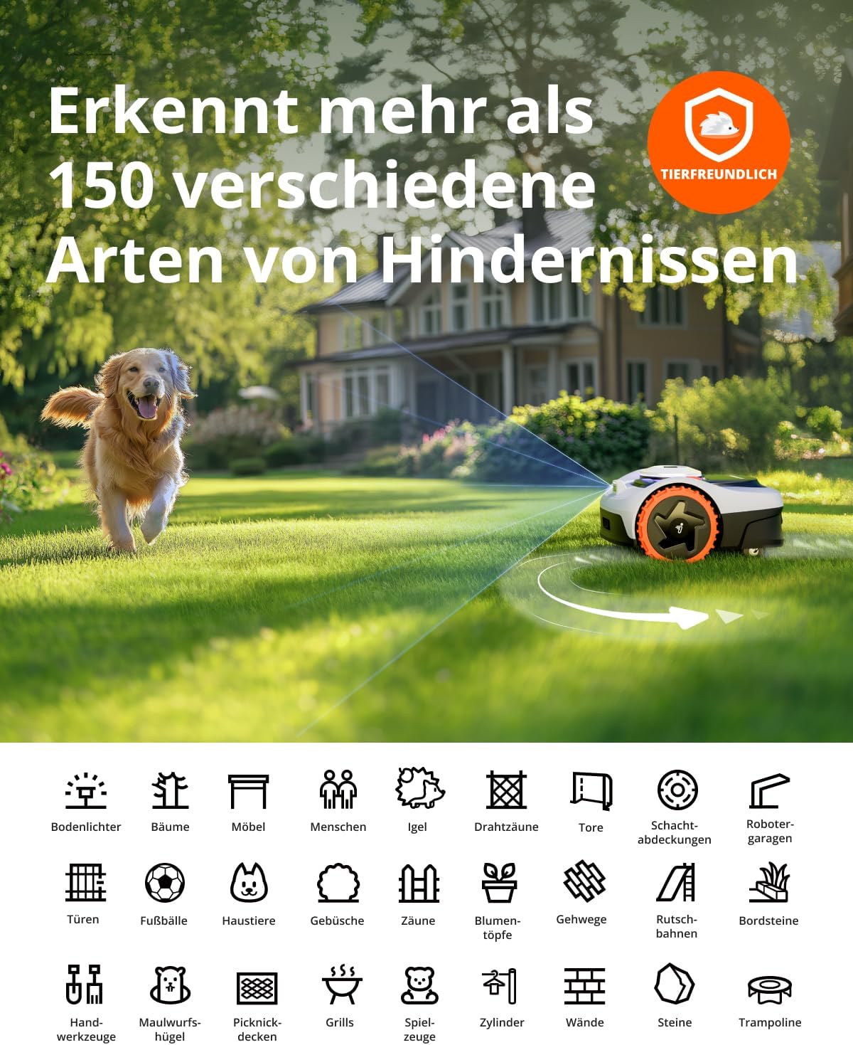 SEGWAY Navimow i105E Mähroboter mit GPS-RTK, KI-Kartierung & App-Steuerung 500m²