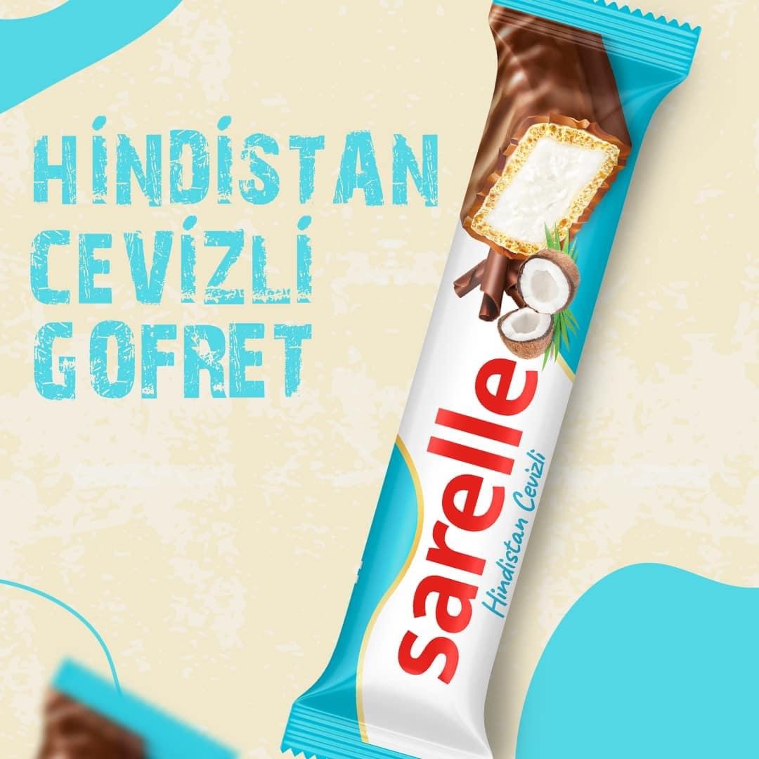 Sarelle Hindistan mit Walnuss Waffel süße Spezialität 33g Süßware Snack
