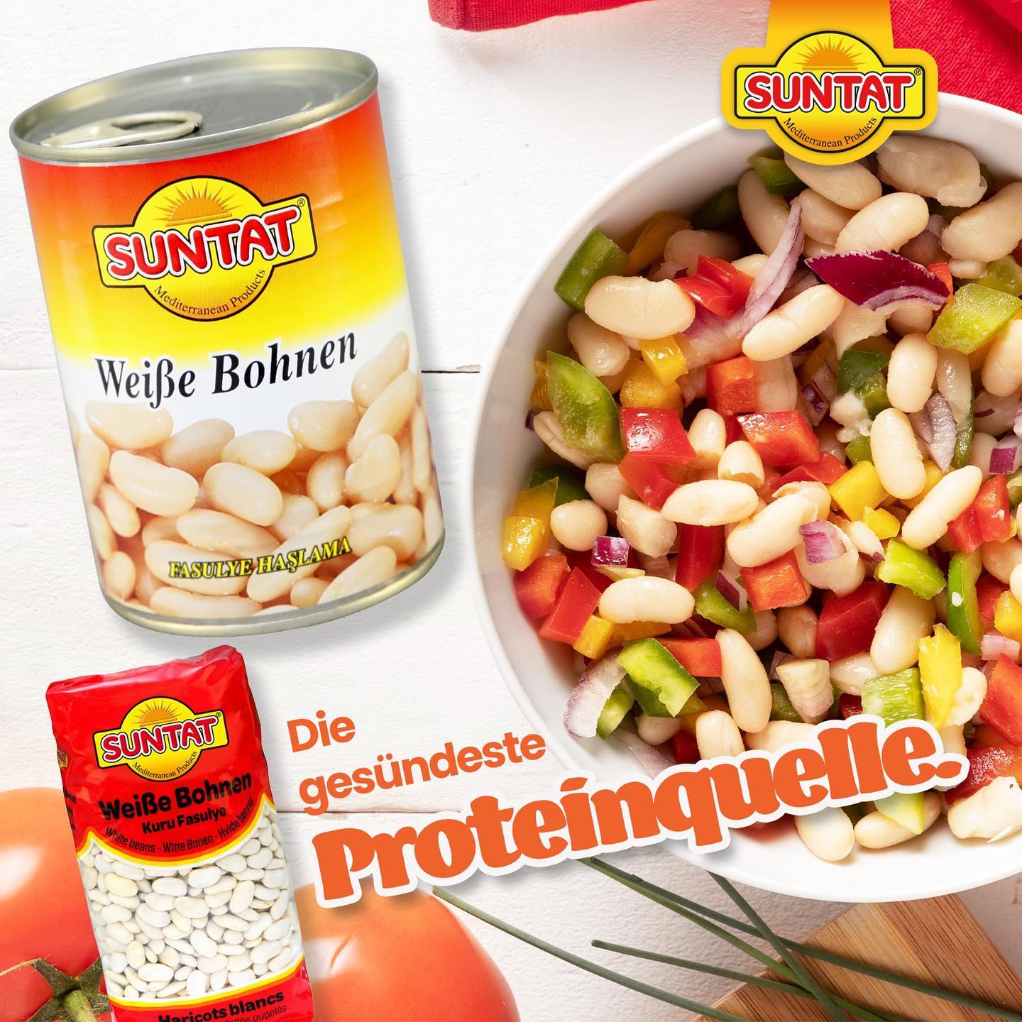 Suntat Bohnen Peperoni Scharf eingelegte Spezialität 570g Vorrat