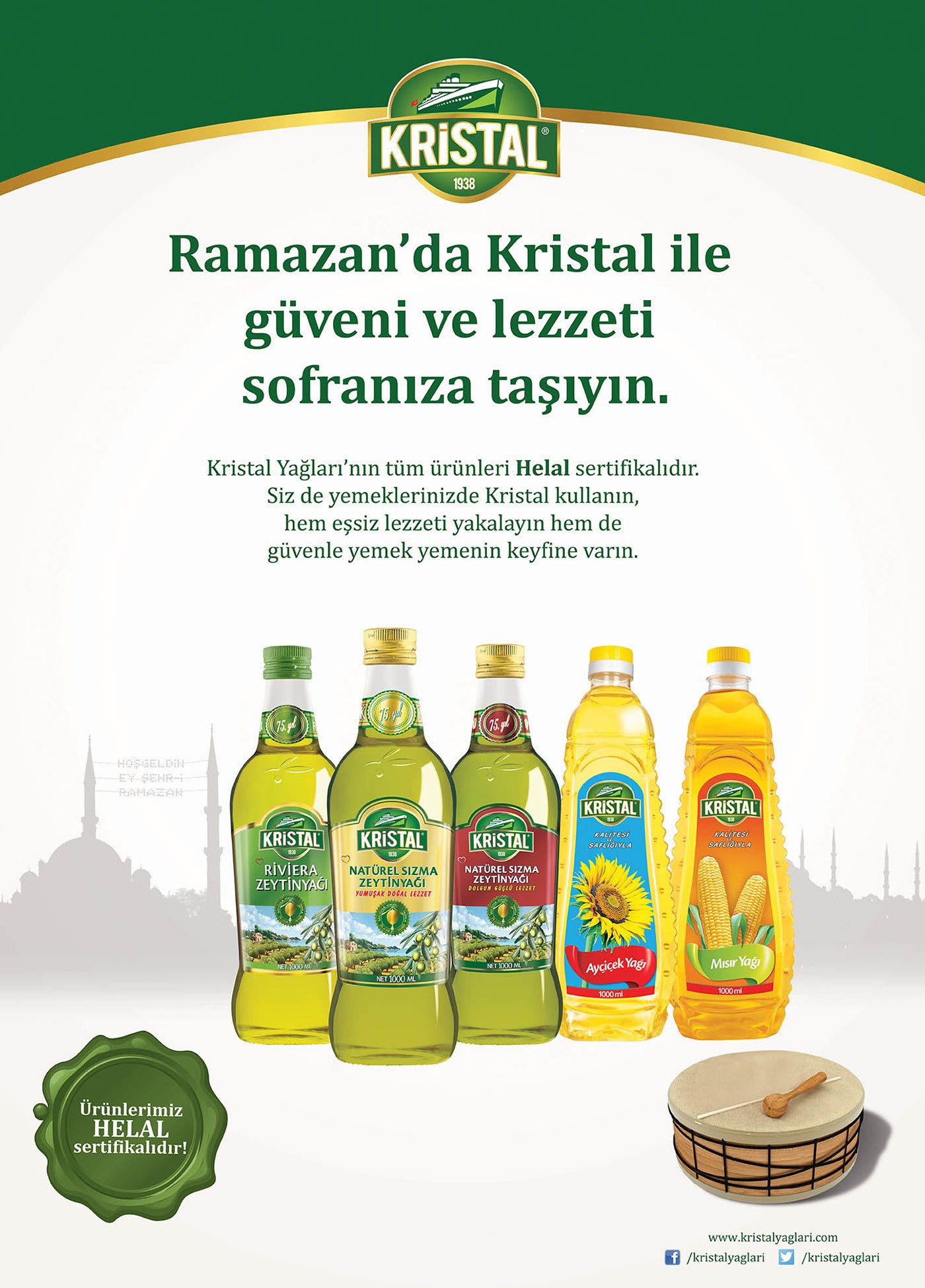 Kristal Olivenöl 500ml Speiseöl
