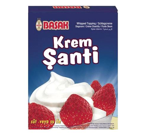 Basak Krem Santi Erdbeere Aromatisiert Backzutat oder Teigware 75g Backware Snack