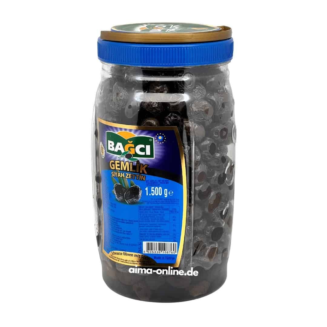Bagci Gemlik Schwarze Oliven 170g Vorrat