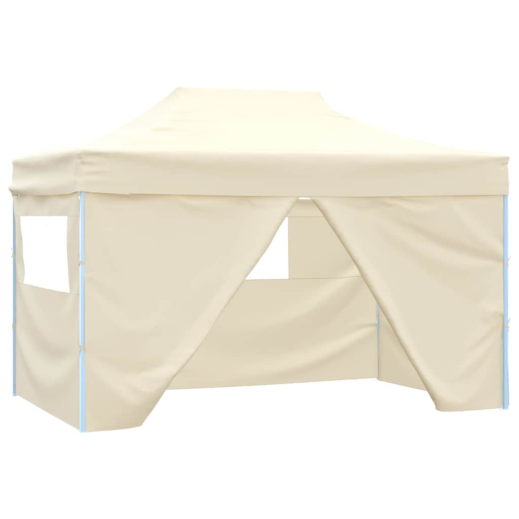 JUNG Vida Faltzelt Pop-Up mit 4 Seitenteilen 3 x 4,5 m Cremeweiß