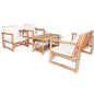 JUNG Vida 4-tlg. Garten-Lounge-Set mit Auflagen Bambus