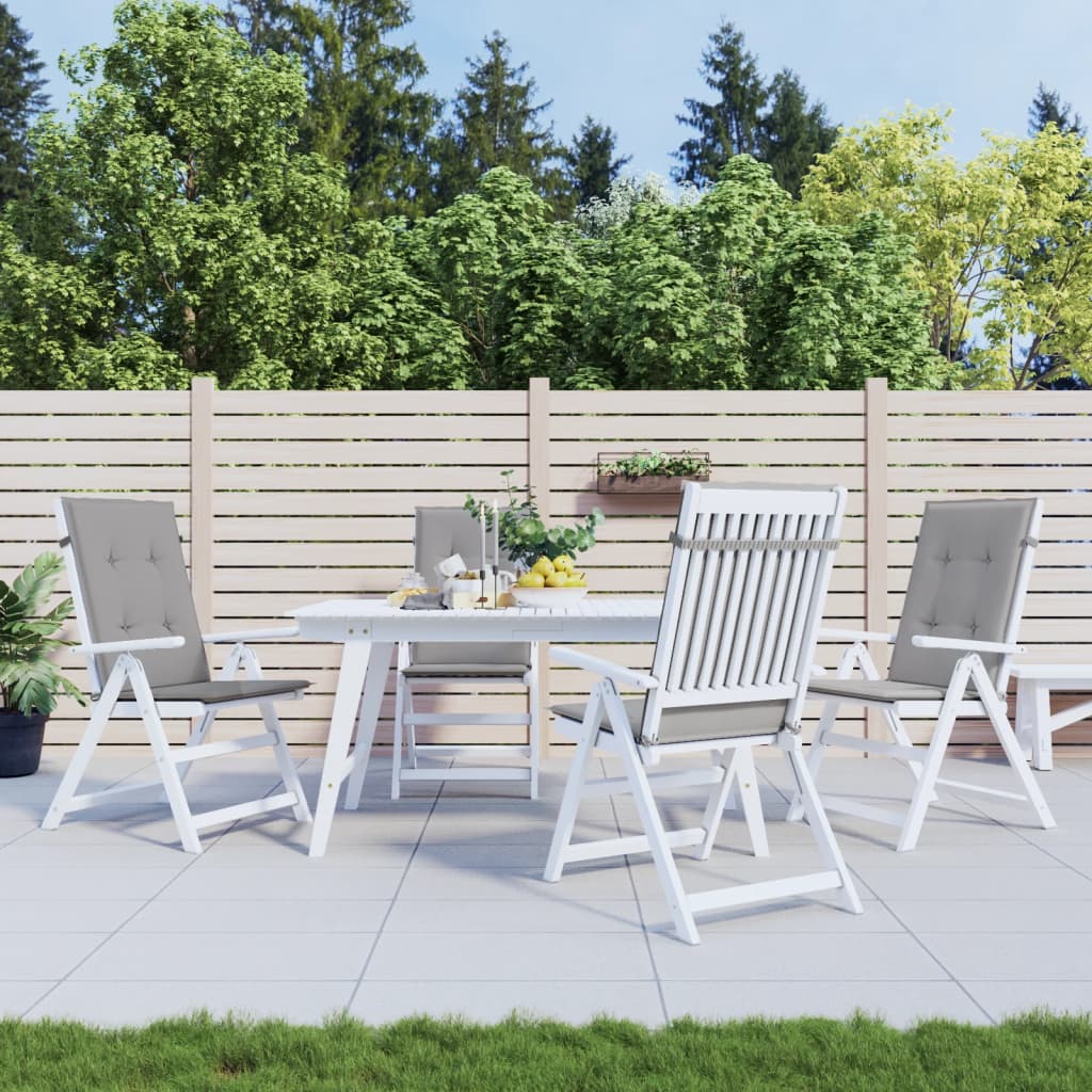 JUNG Vida Gartenstuhlauflagen für Hochlehner 4 Stk. Grau 120x50x3cm Stoff