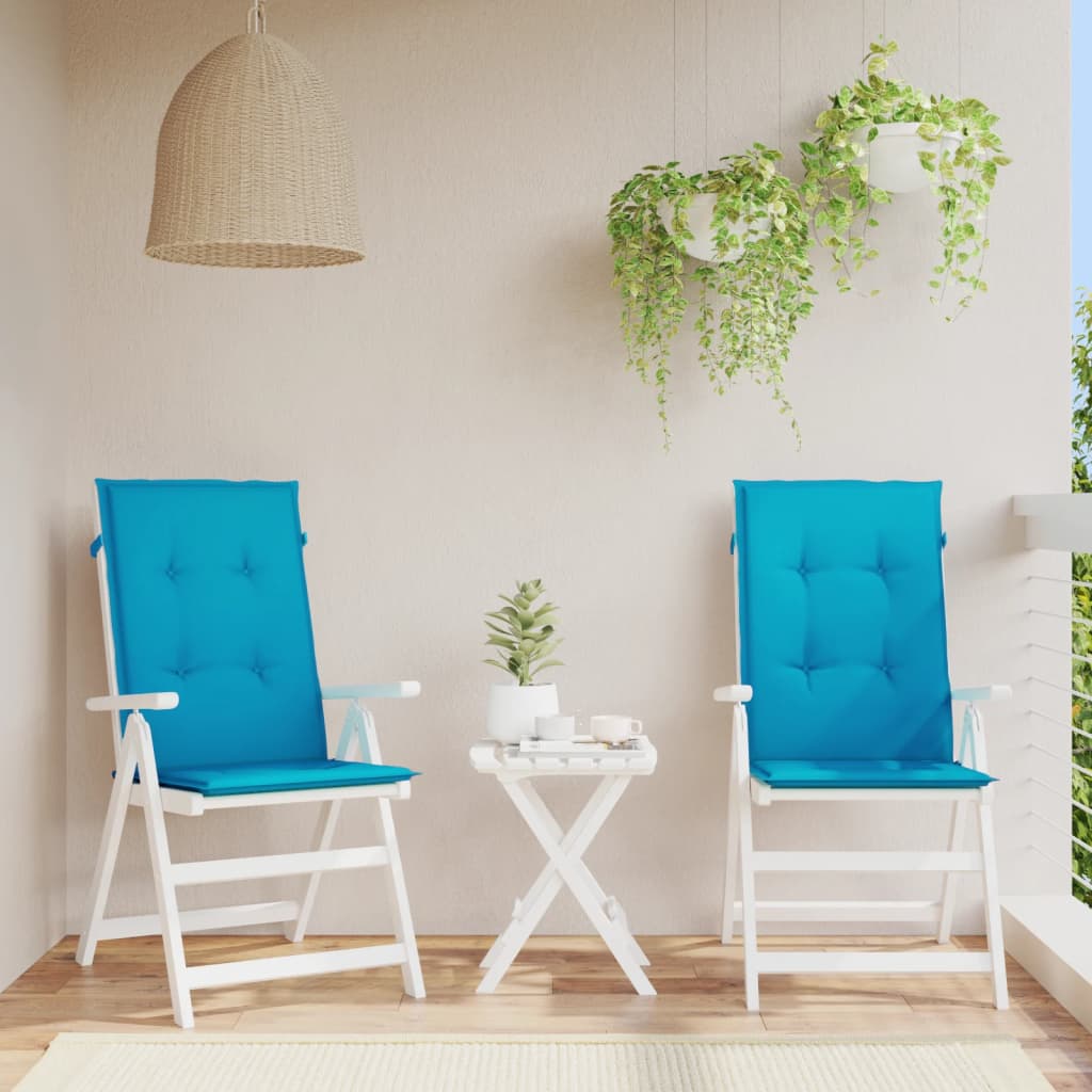 JUNG Vida Gartenstuhlauflagen für Hochlehner 2 Stk. Blau 120x50x3cm Stoff