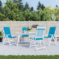 JUNG Vida Gartenstuhlauflagen für Hochlehner 4 Stk. Blau 120x50x3cm Stoff