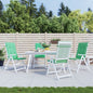 JUNG Vida Gartenstuhlauflagen für Hochlehner 4 Stk. Grün 120x50x3cm Stoff