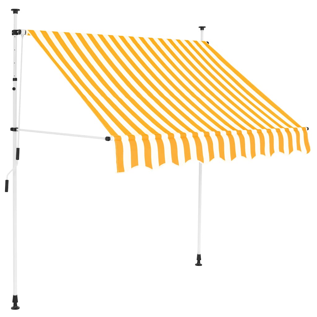 JUNG Vida Einziehbare Markise Handbetrieben 150 cm Orange/Weiß Gestreift