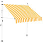 JUNG Vida Einziehbare Markise Handbetrieben 150 cm Orange/Weiß Gestreift