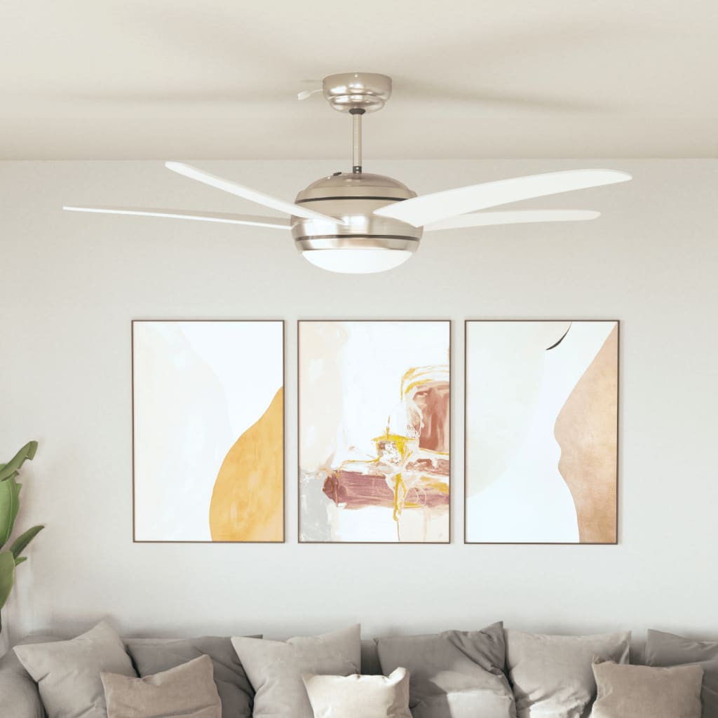 JUNG Vida Dekorativer Deckenventilator mit Leuchtmittel 128 cm Weiß