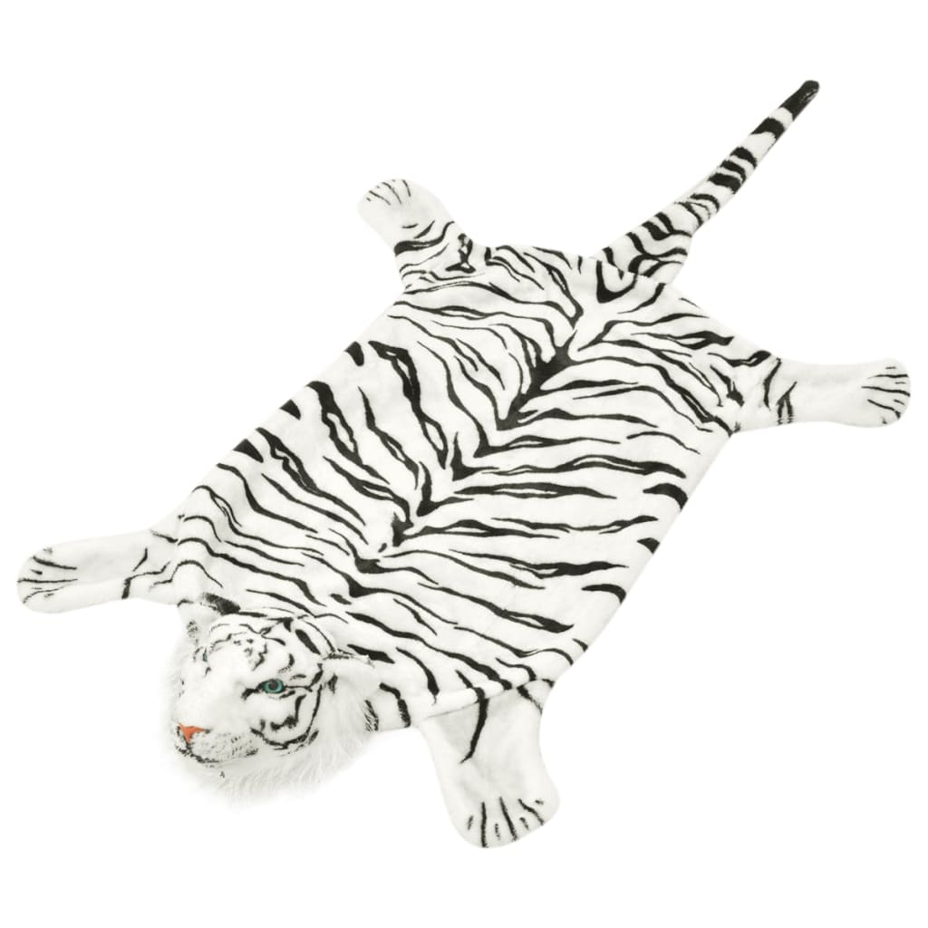 JUNG Vida Tigerfell Teppich Plüsch 144 cm Weiß