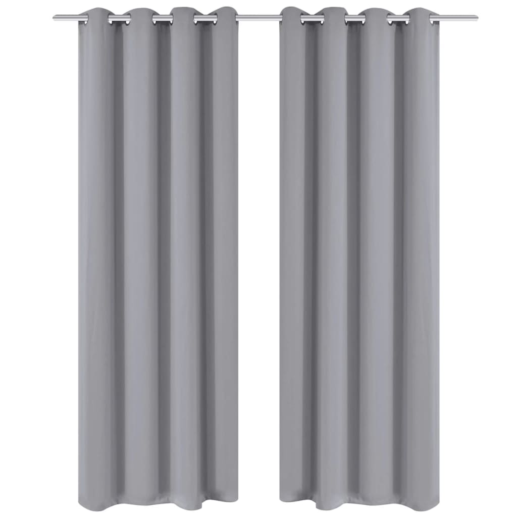 JUNG Vida Verdunkelungsvorhänge 2 Stk. mit Metallösen 135 x 175 cm Grau