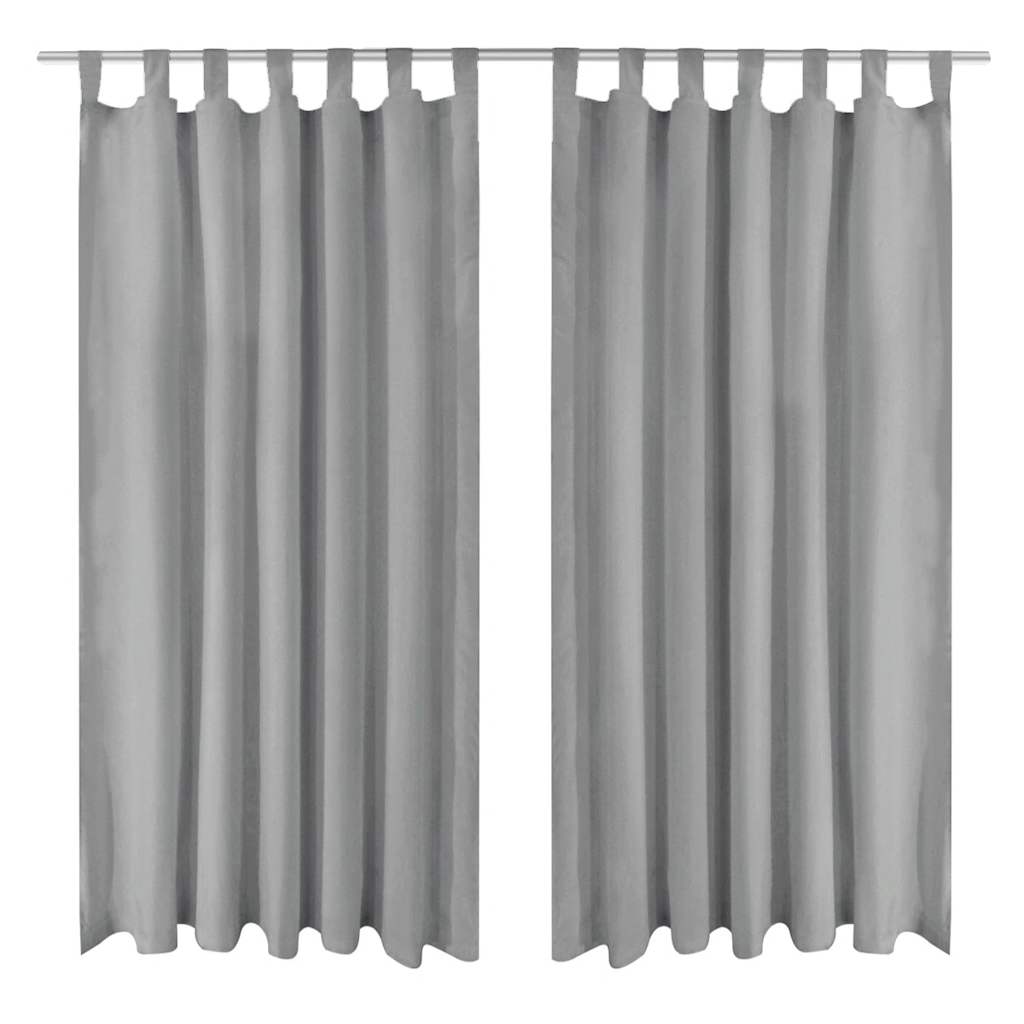 JUNG Vida Vorhänge aus Mikro-Satin 2 Stk. mit Schlaufen 140×175 cm Grau
