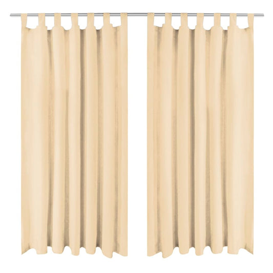 JUNG Vida Vorhänge aus Mikro-Satin 2 Stk. mit Schlaufen 140×175 cm Beige