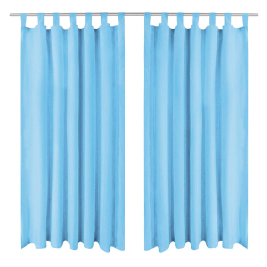 JUNG Vida Vorhänge Mikro-Satin 2 Stk. mit Schlaufen 140 x 175 cm Türkis