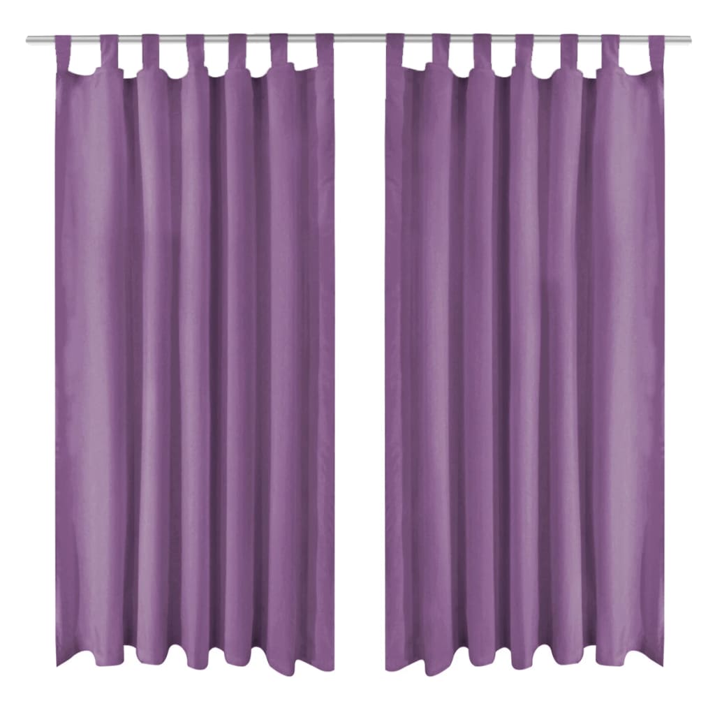 JUNG Vida Vorhänge Mikro-Satin 2 Stk. mit Schlaufen 140×175 cm Lila