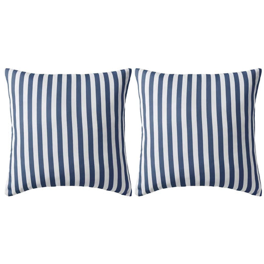 JUNG Vida Gartenkissen 2 Stk. Streifenmuster 45 x 45 cm Marineblau
