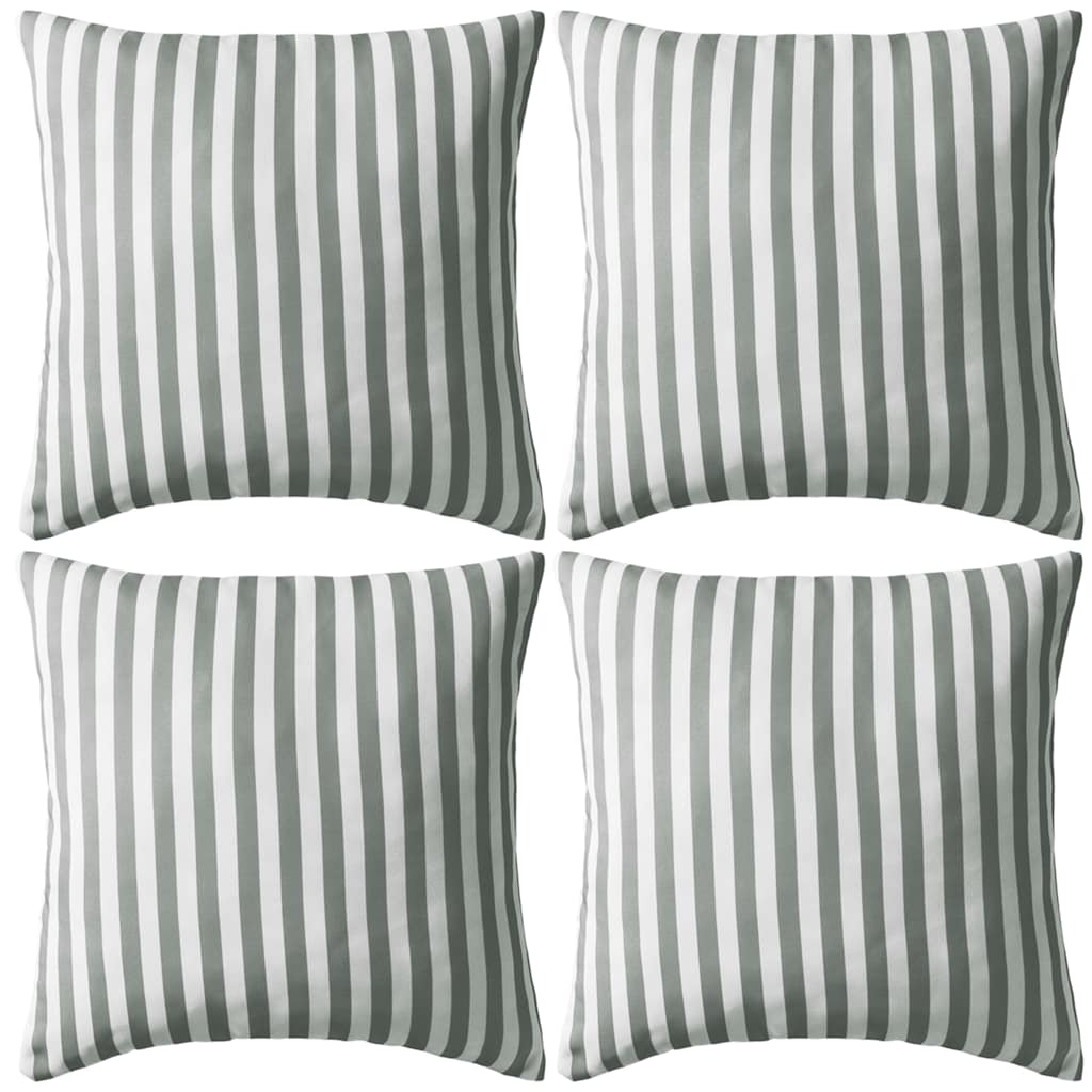 JUNG Vida Gartenkissen 4 Stk. Streifenmuster 45 x 45 cm Grau