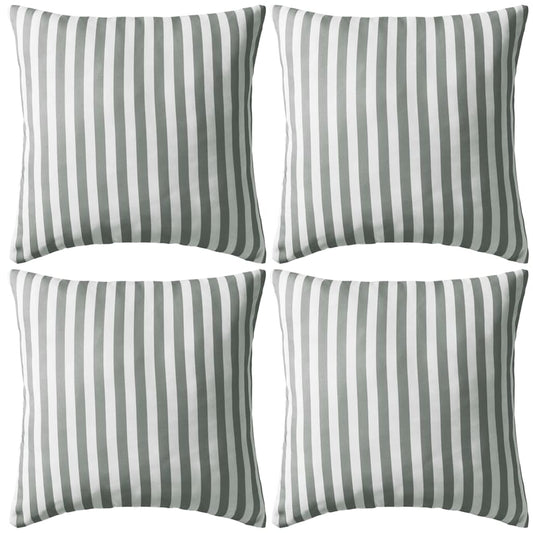 JUNG Vida Gartenkissen 4 Stk. Streifenmuster 45 x 45 cm Grau