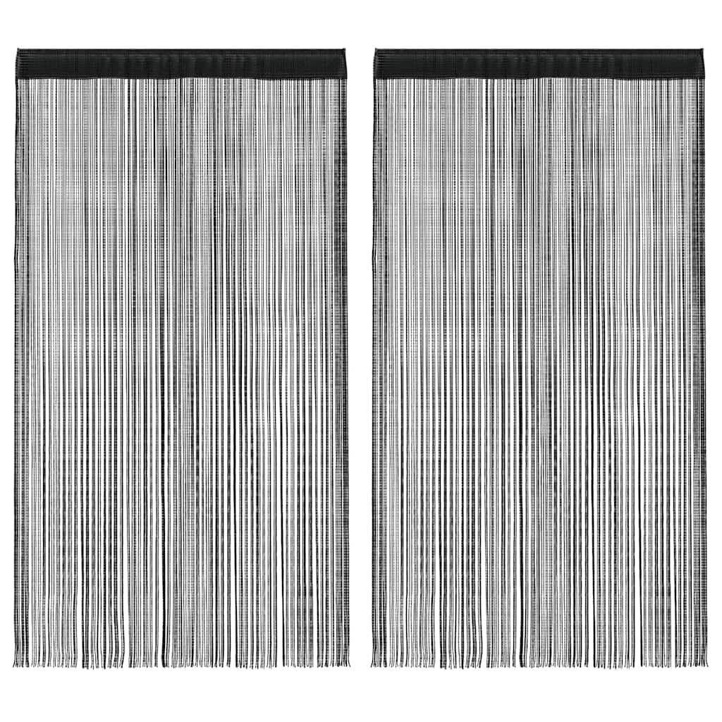 JUNG Vida Fadenvorhänge 2 Stk. 140 x 250 cm Schwarz