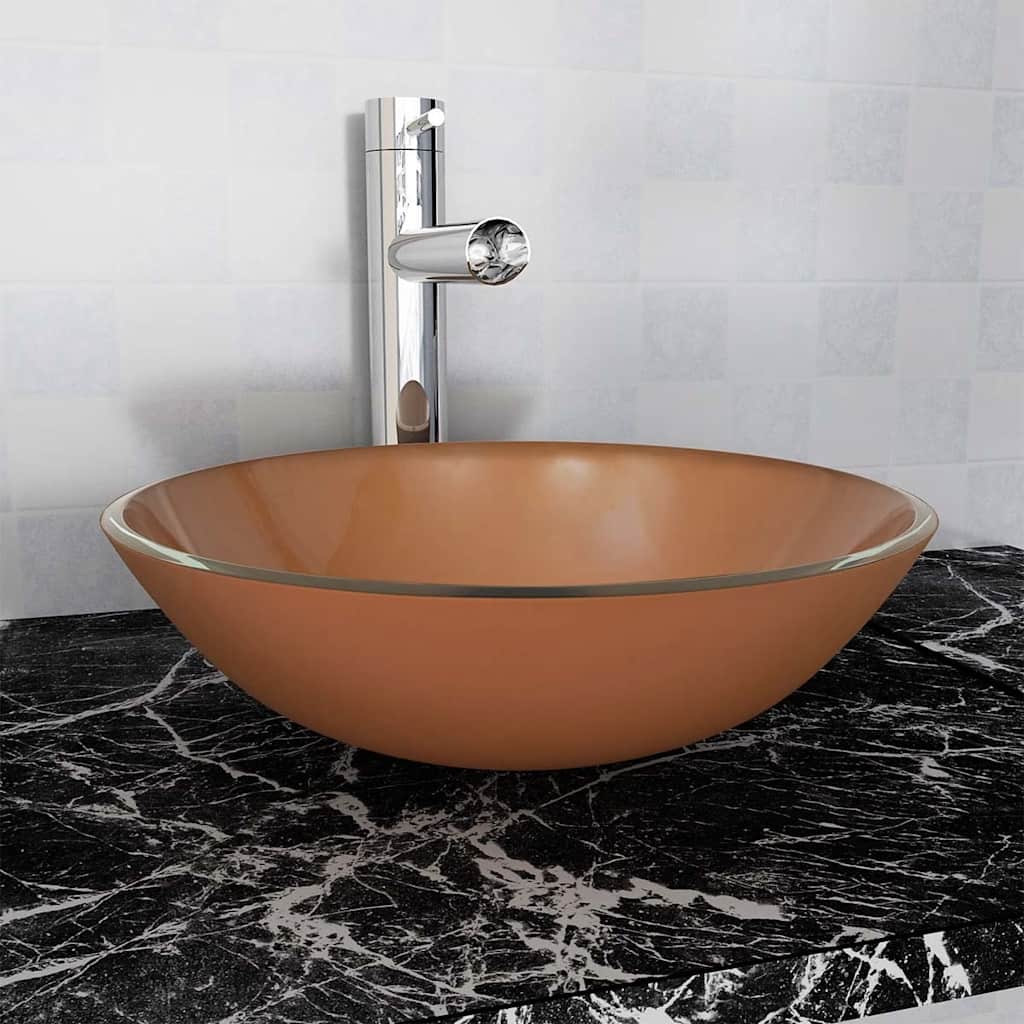 JUNG Vida Waschbecken Hartglas 42 cm braun