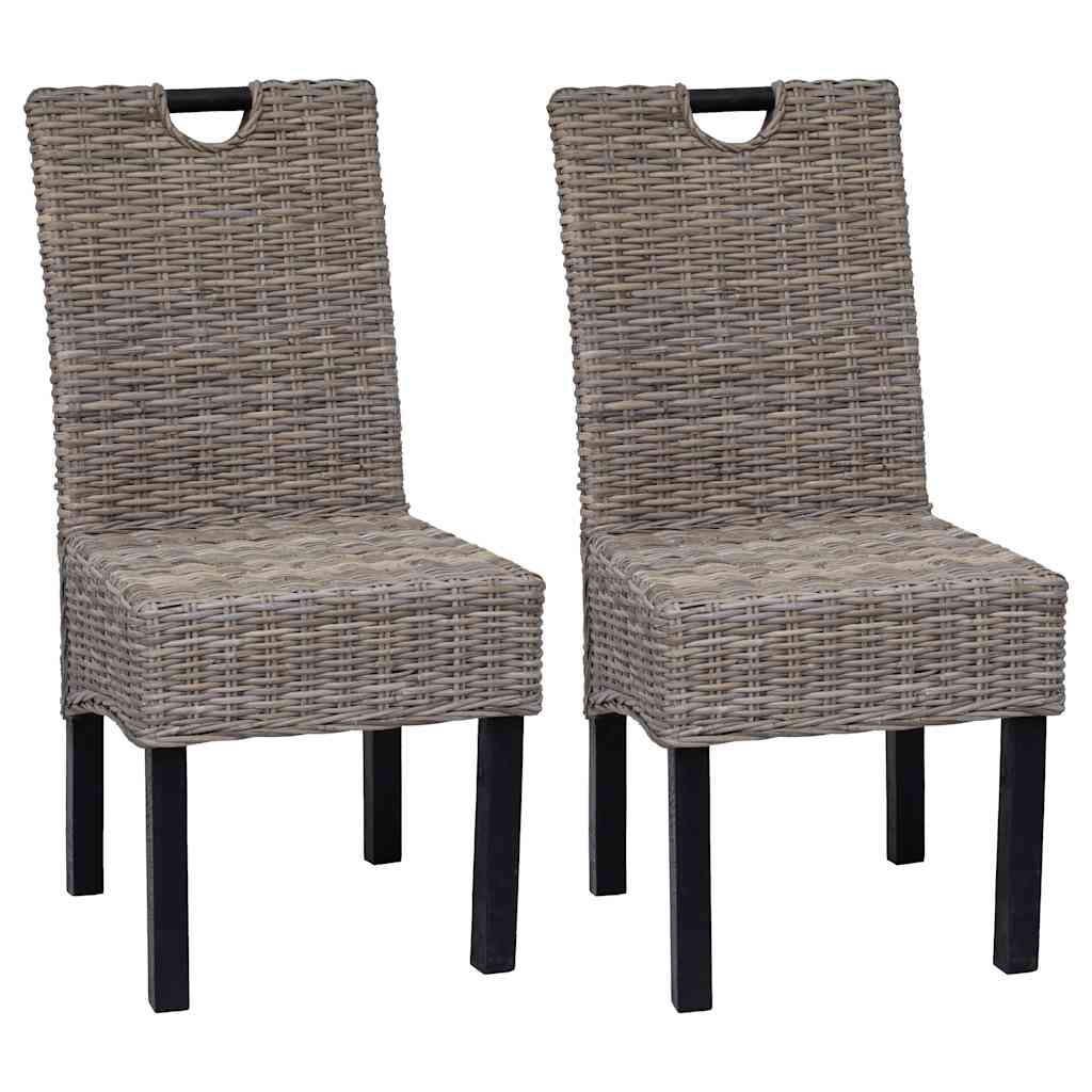 JUNG Vida Esszimmerstuhl 2 Stk. Kubu-Rattan Mangoholz