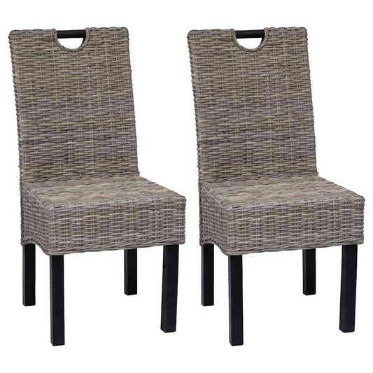 JUNG Vida Esszimmerstuhl 2 Stk. Kubu-Rattan Mangoholz