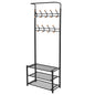 JUNG Vida Garderobe mit Schuhablage 68×32×182,5 cm Schwarz