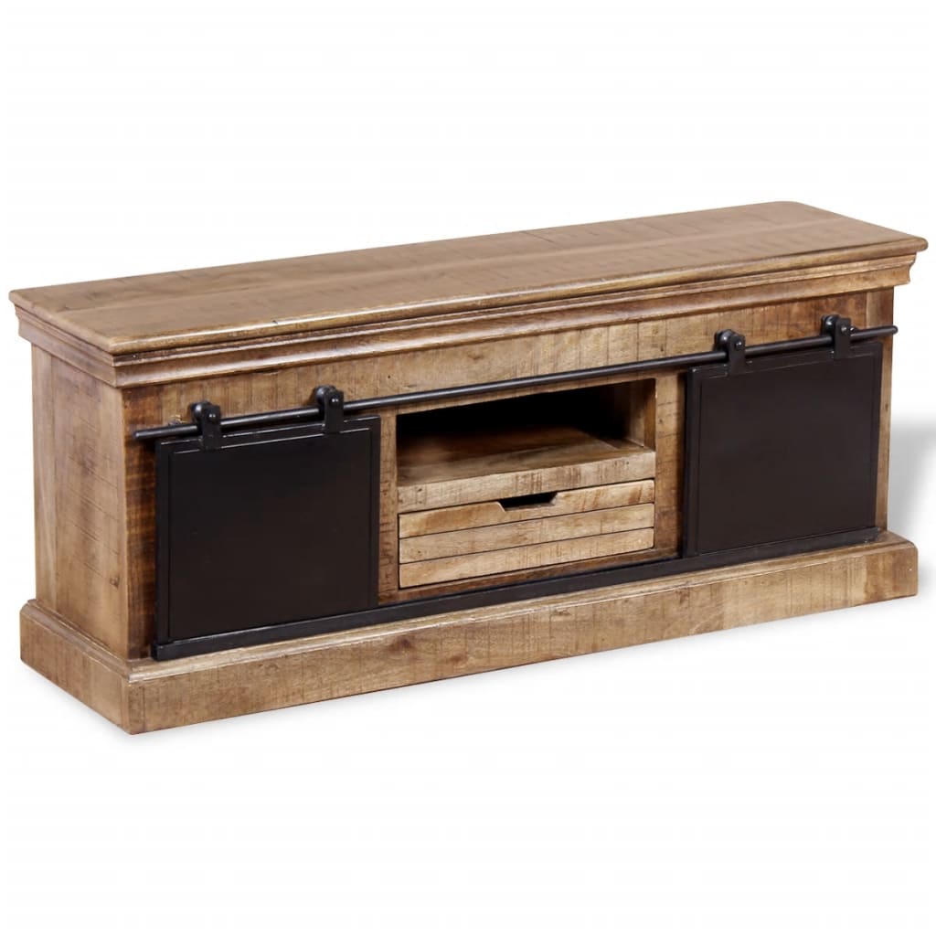 JUNG Vida TV-Schrank mit 2 Schiebetüren Massivholz Mango 110x30x45 cm