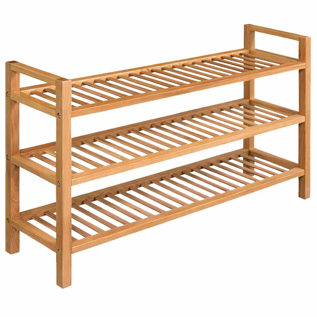 JUNG Vida Schuhregal mit 3 Etagen 100x27x60 cm Massivholz Eiche
