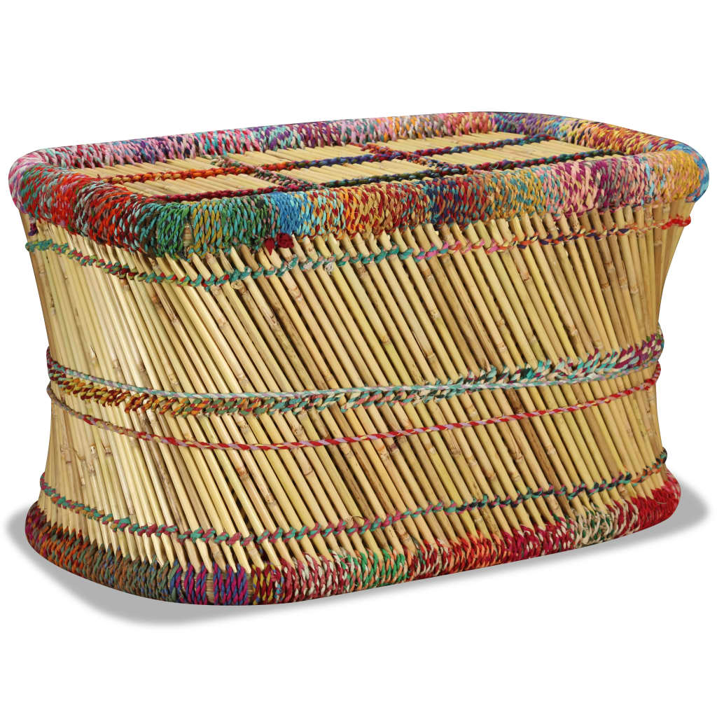 JUNG Vida Couchtisch Bambus mit Chindi-Details Mehrfarbig