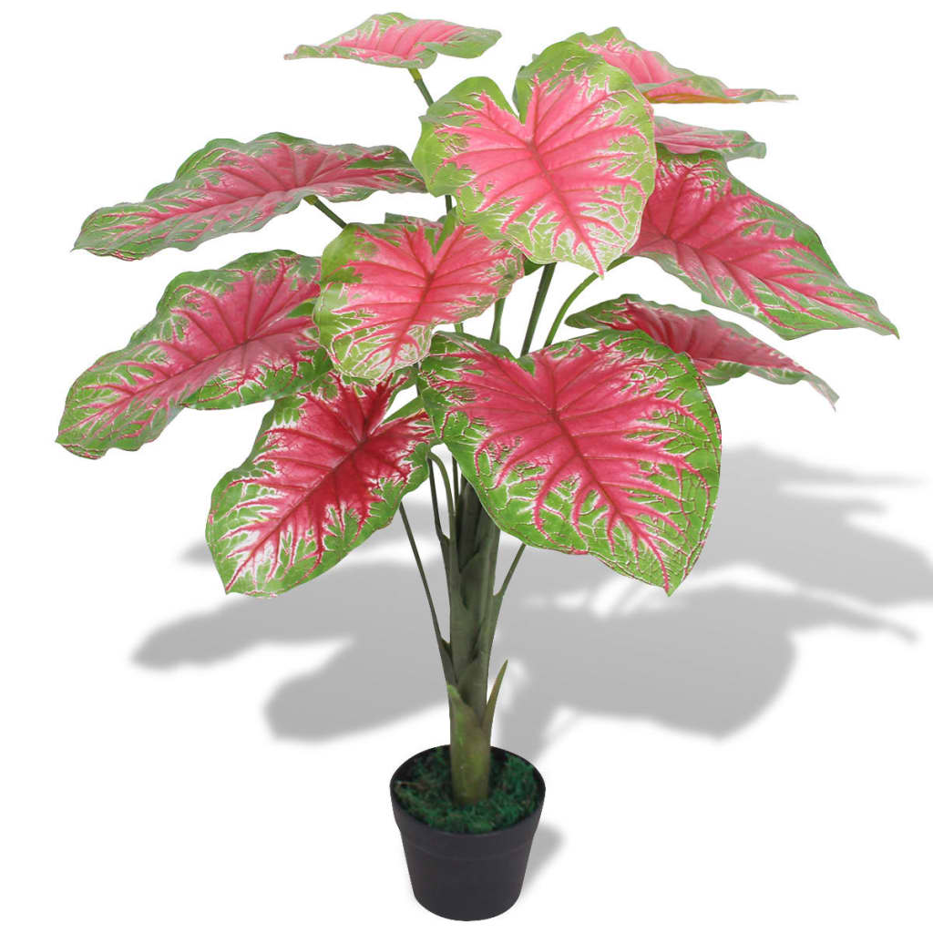 JUNG Vida Künstliche Caladium Pflanze mit Topf 85 cm Rot und Grün