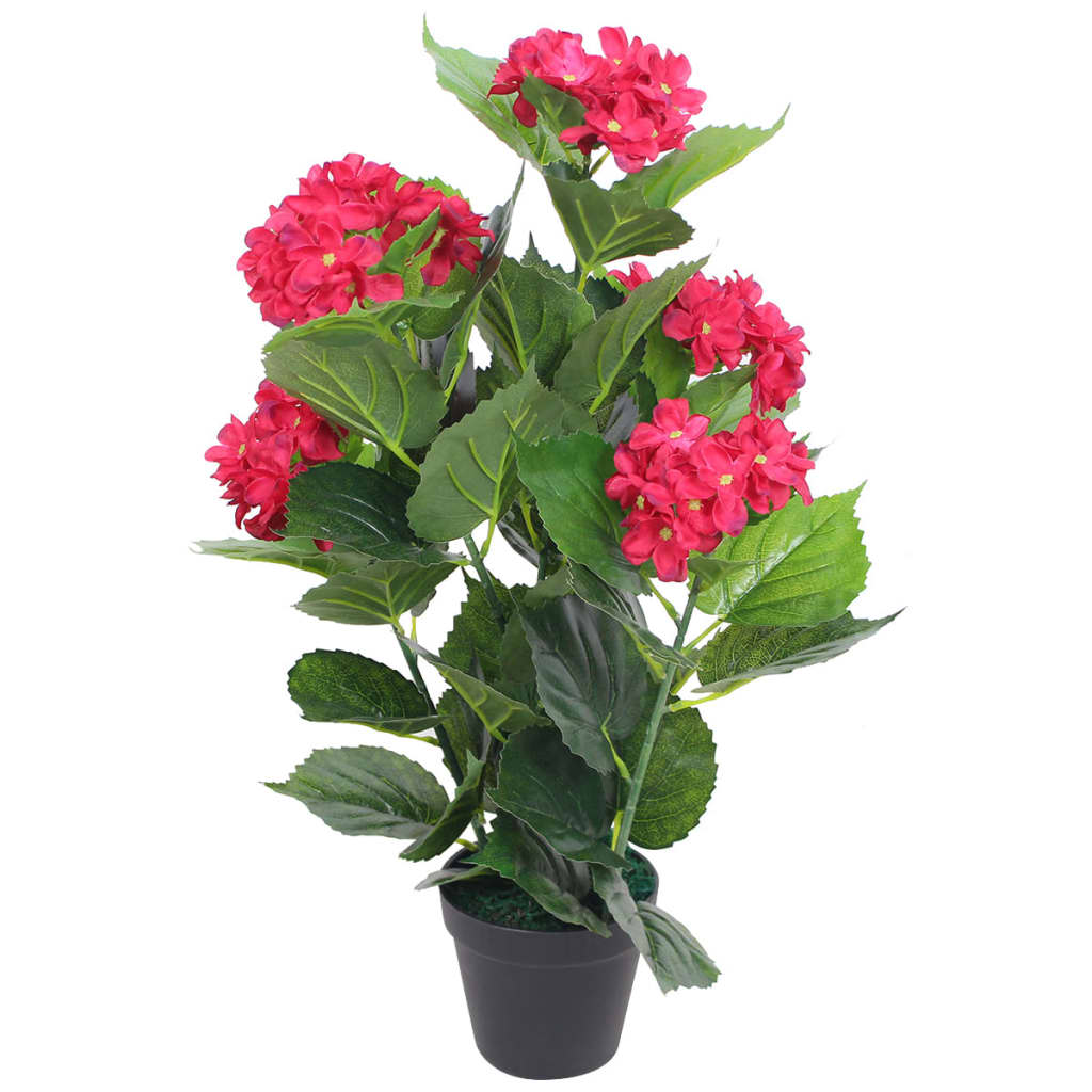 JUNG Vida Künstliche Hortensie mit Topf 60 cm Rot
