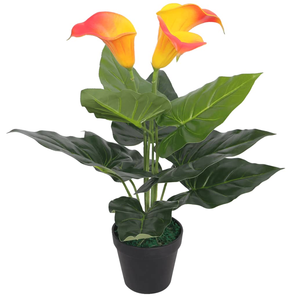 JUNG Vida Künstliche Calla-Lilie mit Topf 45 cm Rot und Gelb