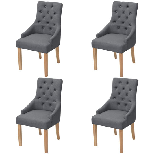 JUNG Vida Esszimmerstühle 4 Stk. Dunkelgrau Stoff