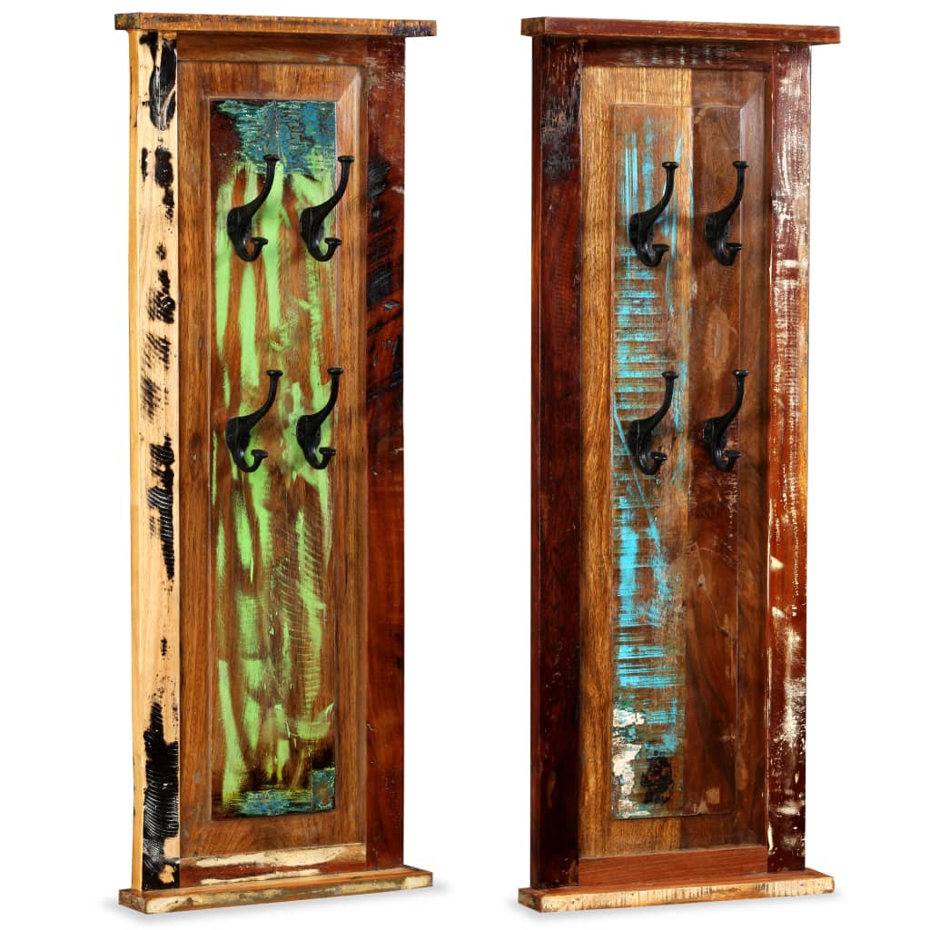 JUNG Vida Wandgarderobe 2 Stk. Altholz Massiv 38x100 cm