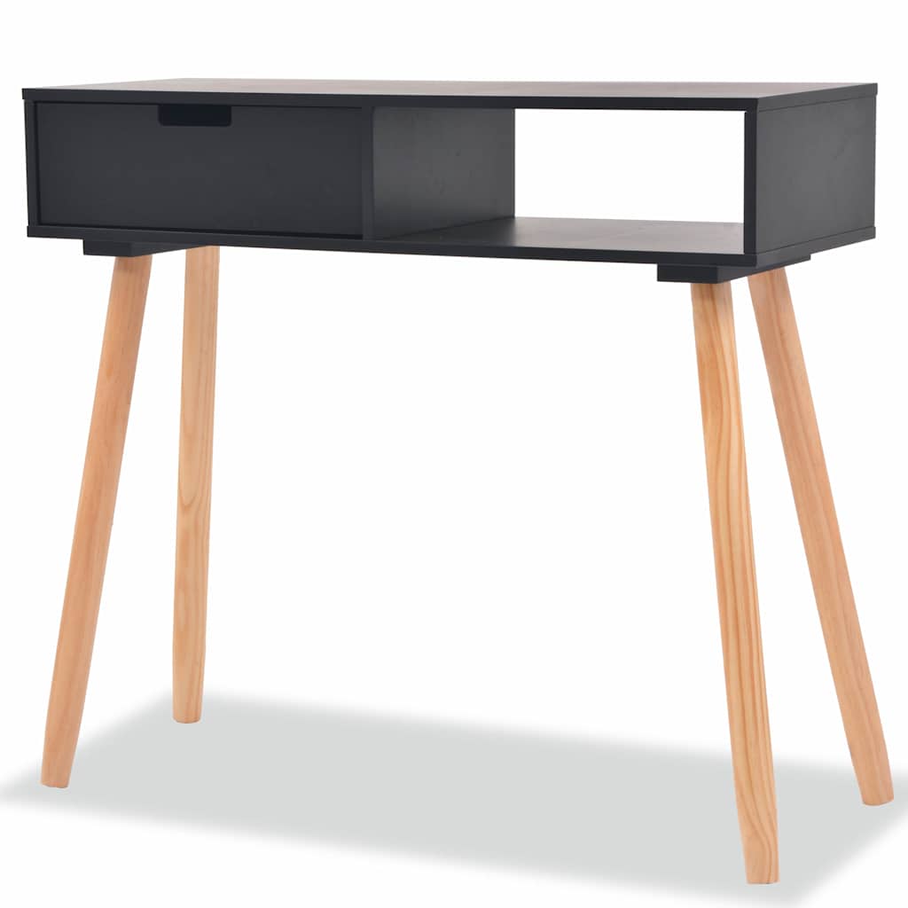 JUNG Vida Konsolentisch Kiefernholz Massiv 80 x 30 x 72 cm Schwarz