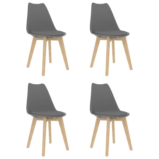 JUNG Vida Esszimmerstühle 4 Stk. Grau Kunststoff